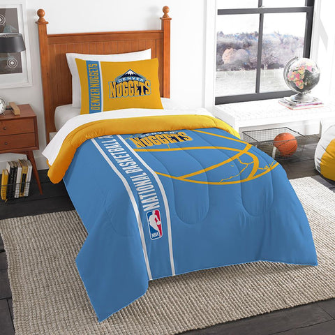 Denver Nuggets NBA Printed Comforter & Sham Set (Twin) (64 x 86)