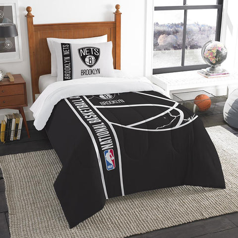 Brooklyn Nets NBA Printed Comforter & Sham Set (Twin) (64 x 86)