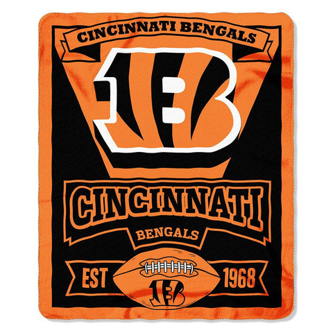 Cincinnati Bengals NFL Light Weight Fleece Blanket (Marque Series) (50inx60in)