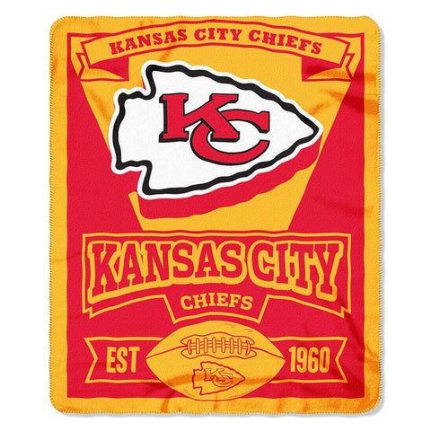 Kansas City Chiefs NFL Light Weight Fleece Blanket (Marque Series) (50inx60in)