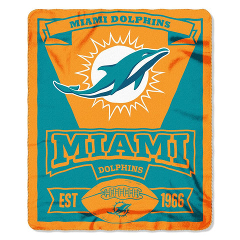 Miami Dolphins NFL Light Weight Fleece Blanket (Marque Series) (50inx60in)
