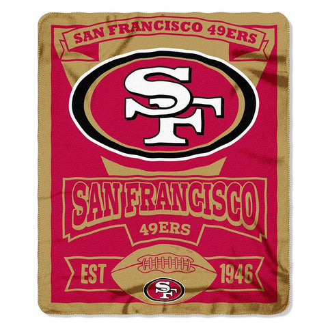 San Francisco 49ers NFL Light Weight Fleece Blanket (Marque Series) (50inx60in)