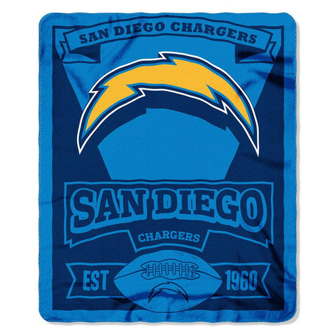 San Diego Chargers NFL Light Weight Fleece Blanket (Marque Series) (50inx60in)