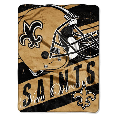 New Orleans Saints NFL Micro Raschel Blanket (Deep Slant Series) (46in x 60in)