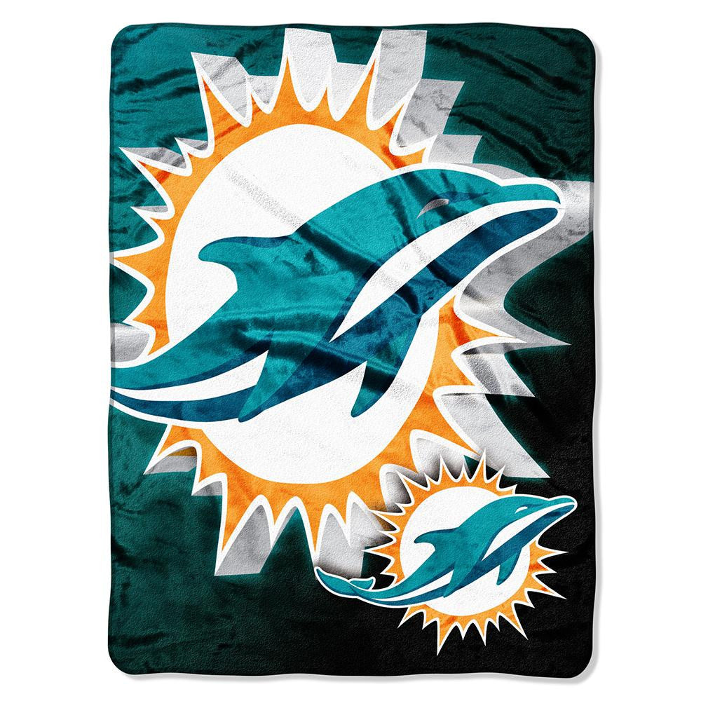 Miami Dolphins NFL Micro Raschel Blanket (Bevel Series) (80x60)
