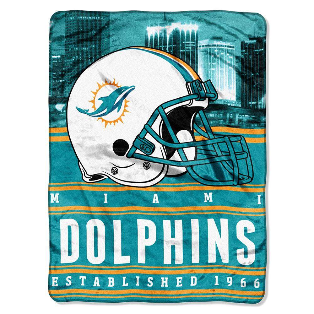 Miami Dolphins NFL Silk Touch Throw (Stacked Series) (60inx80in)