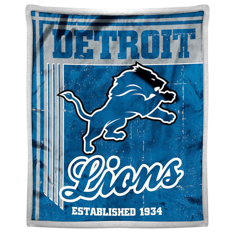 Detroit Lions NFL Mink Sherpa Throw (50in x 60in)