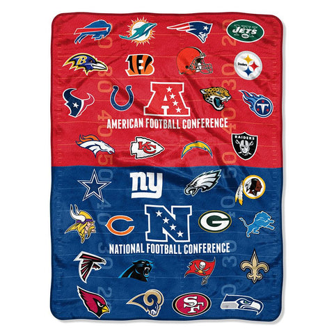 All League Micro -House Divided  NFL Micro Raschel Blanket (46in x 60in)