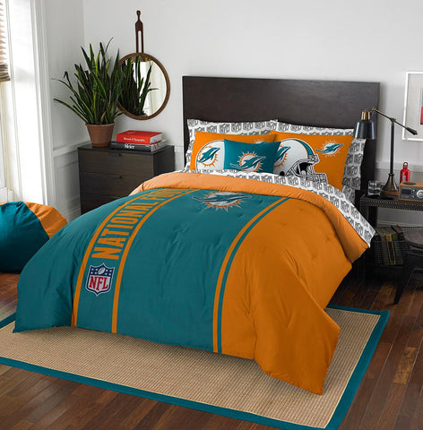 Miami Dolphins NFL Full Comforter Bed in a Bag (Soft & Cozy) (76in x 86in)