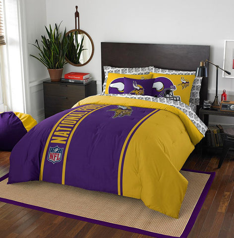 Minnesota Vikings NFL Full Comforter Bed in a Bag (Soft & Cozy) (76in x 86in)