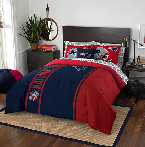New England Patriots NFL Full Comforter Bed in a Bag (Soft & Cozy) (76in x 86in)