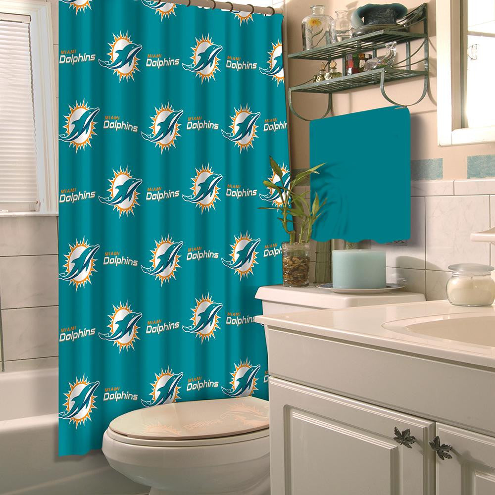 Miami Dolphins NFL Shower Curtain