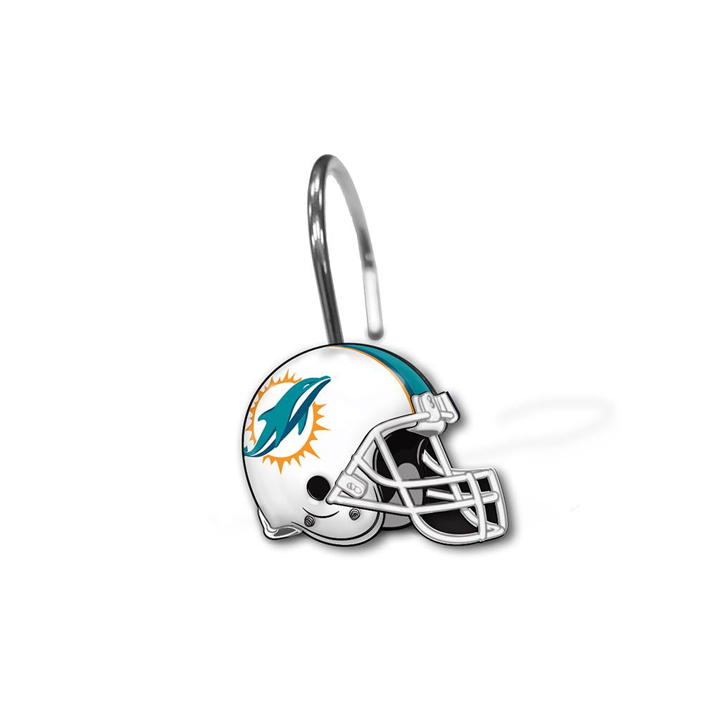 Miami Dolphins NFL Shower Curtain Rings