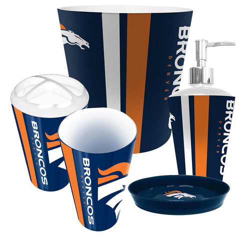 Denver Broncos NFL Complete Bathroom Accessories 5pc Set