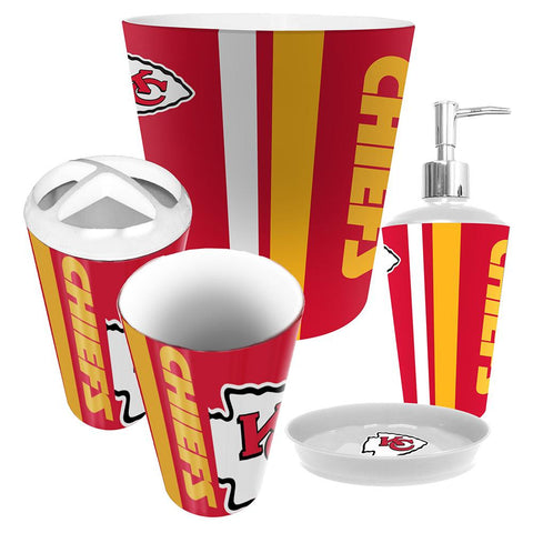Kansas City Chiefs NFL Complete Bathroom Accessories 5pc Set