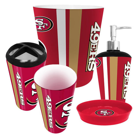San Francisco 49ers NFL Complete Bathroom Accessories 5pc Set