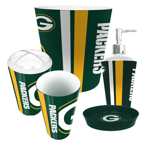 Green Bay Packers NFL Complete Bathroom Accessories 5pc Set
