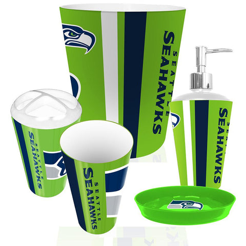 Seattle Seahawks NFL Complete Bathroom Accessories 5pc Set