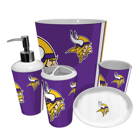 Minnesota Vikings NFL Complete Bathroom Accessories 5pc Set