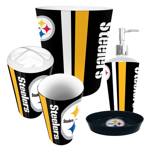 Pittsburgh Steelers NFL Complete Bathroom Accessories 5pc Set