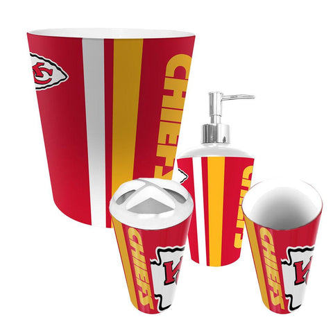 Kansas City Chiefs NFL Complete Bathroom Accessories 4pc Set