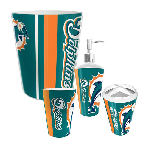 Miami Dolphins NFL Complete Bathroom Accessories 4pc Set
