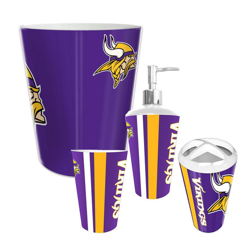 Minnesota Vikings NFL Complete Bathroom Accessories 4pc Set