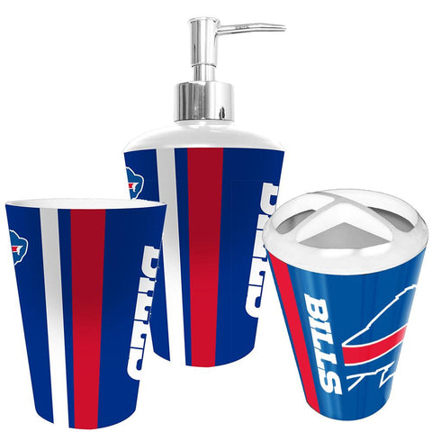 Buffalo Bills NFL Bath Tumbler, Toothbrush Holder & Soap Pump (3pc Set)