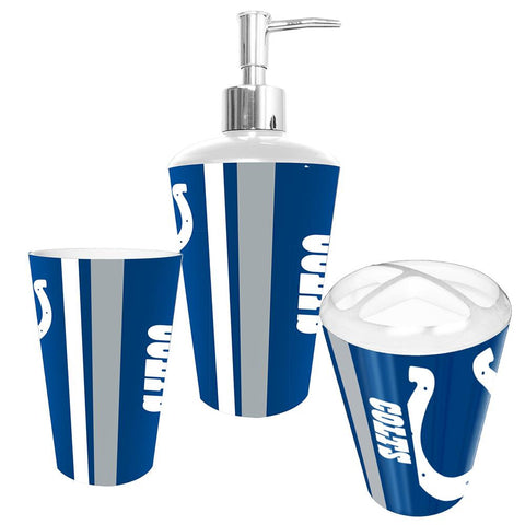 Indianapolis Colts NFL Bath Tumbler, Toothbrush Holder & Soap Pump (3pc Set)