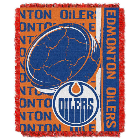 Edmonton Oilers NHL Triple Woven Jacquard Throw (Double Play Series) (48x60)