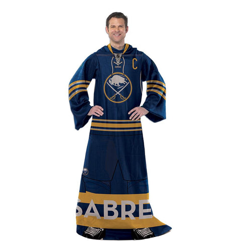 Buffalo Sabres NHL Adult Uniform Comfy Throw Blanket w- Sleeves