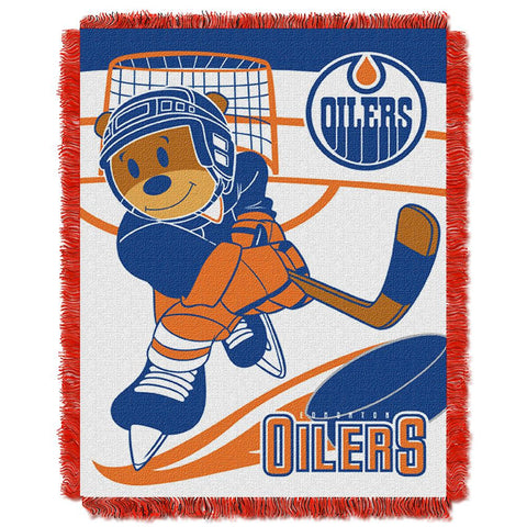 Edmonton Oilers NHL Triple Woven Jacquard Throw (Score Baby Series) (36x48)
