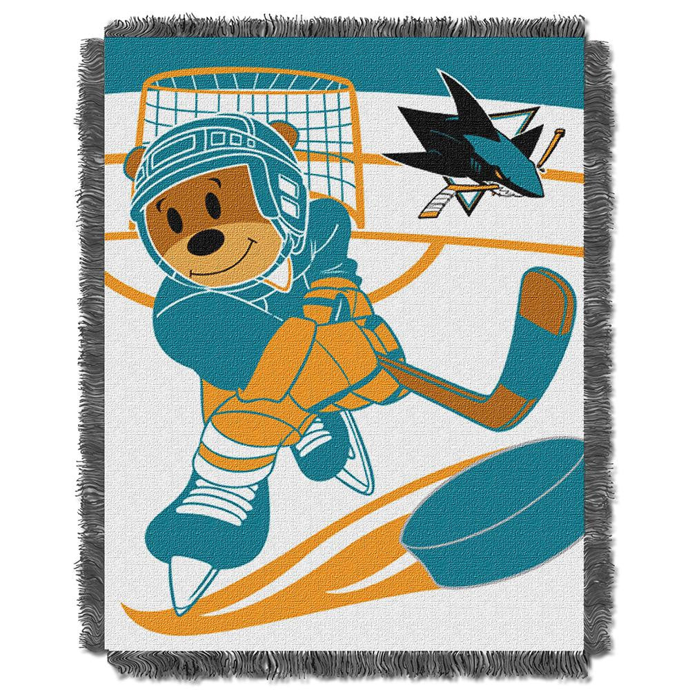 San Jose Sharks NHL Triple Woven Jacquard Throw (Score Baby Series) (36x48)