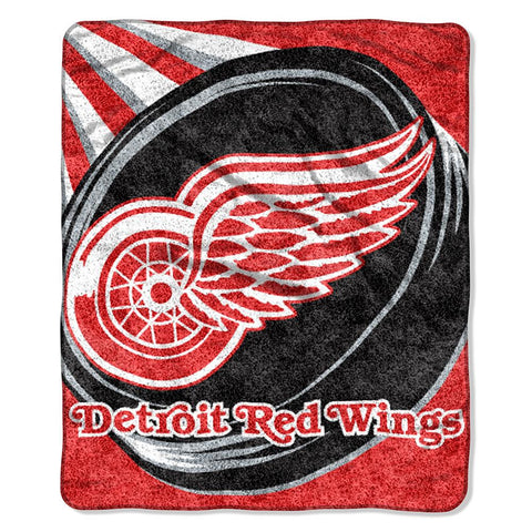 Detroit Red Wings NHL Sherpa Throw (Puck Series) (50x60)