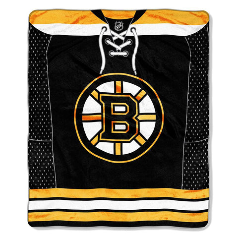Boston Bruins NHL Royal Plush Raschel Blanket (Jersey Series) (50x60)