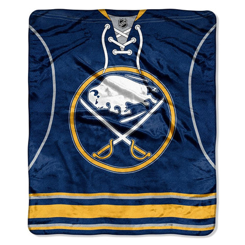 Buffalo Sabres NHL Royal Plush Raschel Blanket (Jersey Series) (50x60)