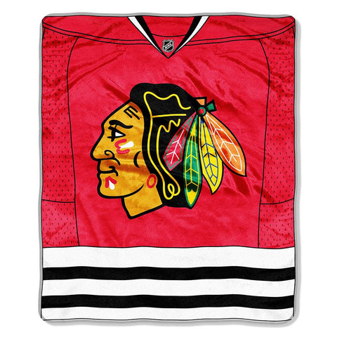 Chicago Blackhawks NHL Royal Plush Raschel Blanket (Jersey Series) (50x60)