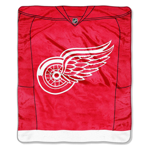 Detroit Red Wings NHL Royal Plush Raschel Blanket (Jersey Series) (50x60)