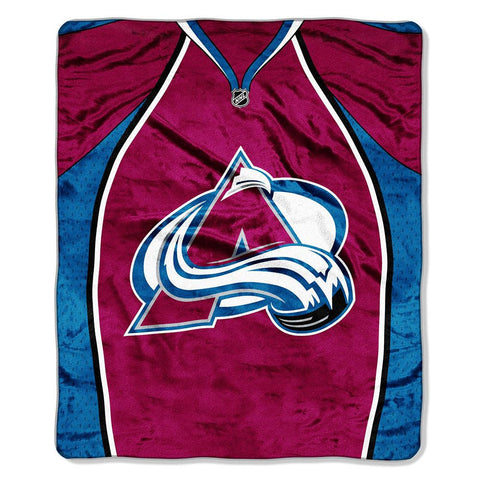 Colorado Avalanche NHL Royal Plush Raschel Blanket (Jersey Series) (50in x 60in)