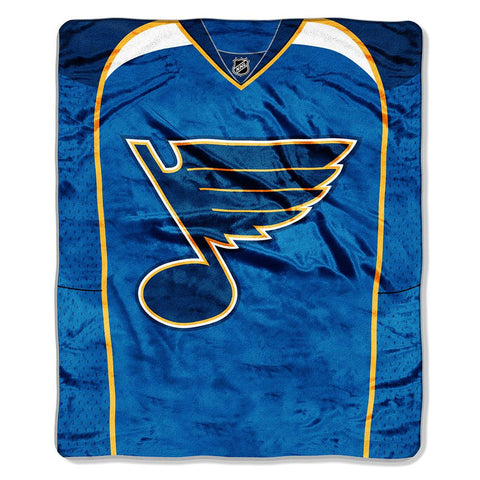 St. Louis Blues NHL Royal Plush Raschel Blanket (Jersey Series) (50in x 60in)