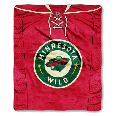 Minnesota Wild NHL Royal Plush Raschel Blanket (Jersey Series) (50x60)