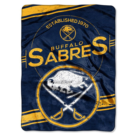 Buffalo Sabres NHL Royal Plush Raschel Blanket (Stamp Series) (60x80)