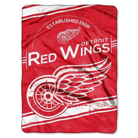 Detroit Red Wings NHL Royal Plush Raschel Blanket (Stamp Series) (60x80)