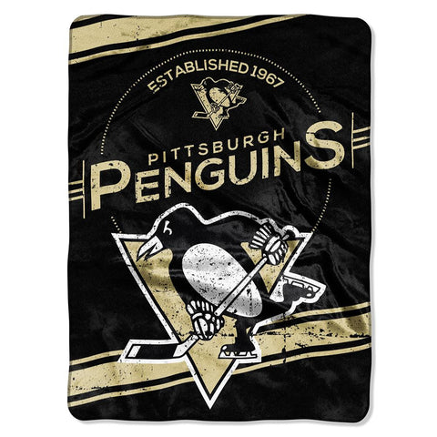 Pittsburgh Penguins NHL Royal Plush Raschel Blanket (Stamp Series) (60x80)