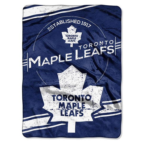 Toronto Maple Leafs NHL Royal Plush Raschel Blanket (Stamp Series) (60x80)