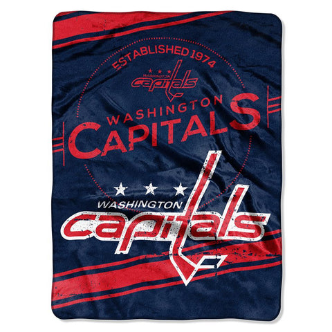 Washington Capitals NHL Royal Plush Raschel Blanket (Stamp Series) (60x80)