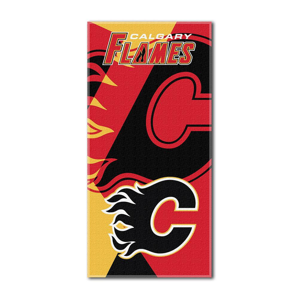 Calgary Flames NHL ?Puzzle? Over-sized Beach Towel (34in x 72in)