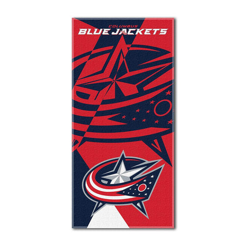 Columbus Blue Jackets NHL ?Puzzle? Over-sized Beach Towel (34in x 72in)