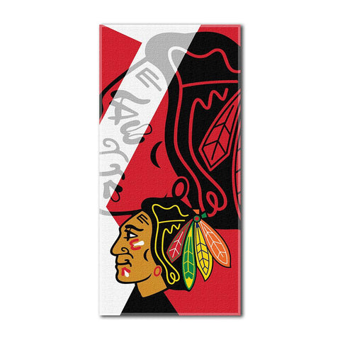 Chicago Blackhawks NHL ?Puzzle? Over-sized Beach Towel (34in x 72in)