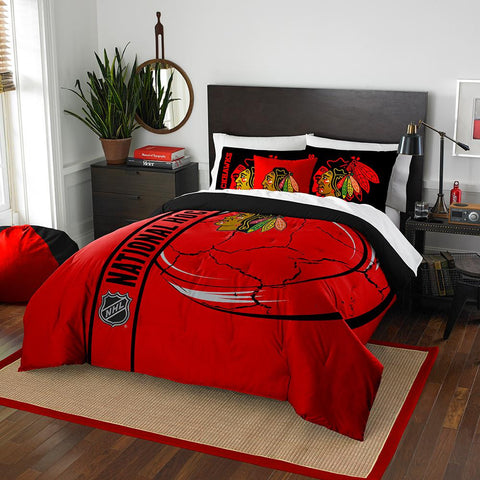 Chicago Blackhawks NHL Full Comforter Set (Soft & Cozy) (76 x 86)